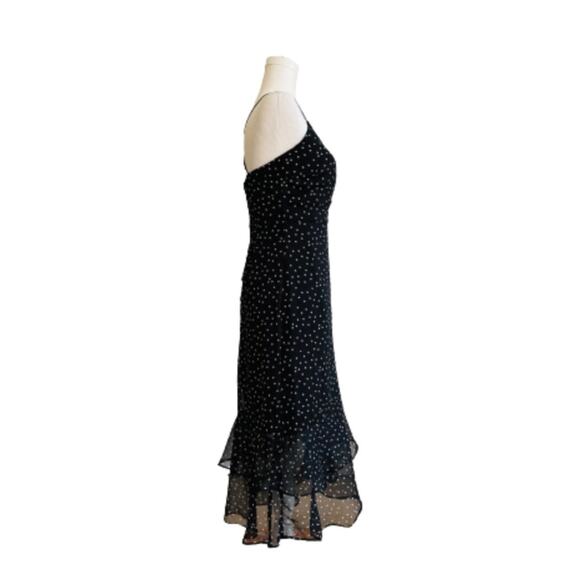 Miami Dress Black White Polka Dot Spaghetti Straps Ruffled Tiered Midi Small NEW - Picture 5 of 13